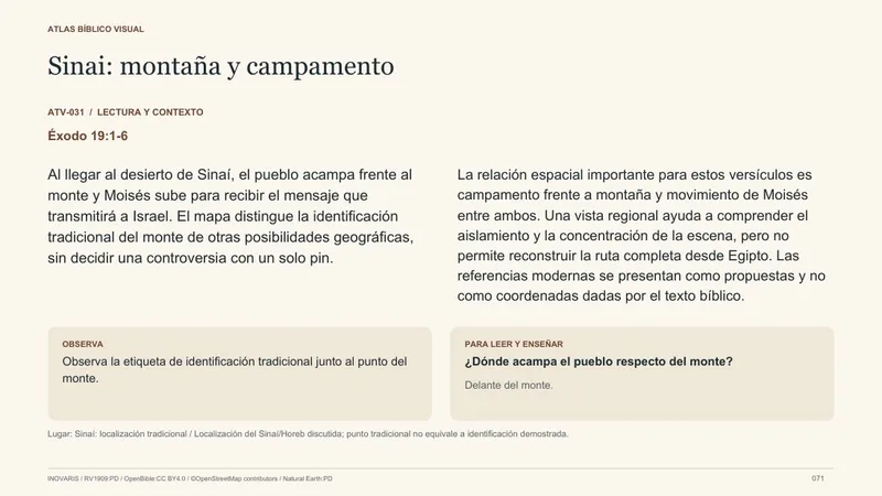 Sinaí: montaña y campamento: lectura y contexto