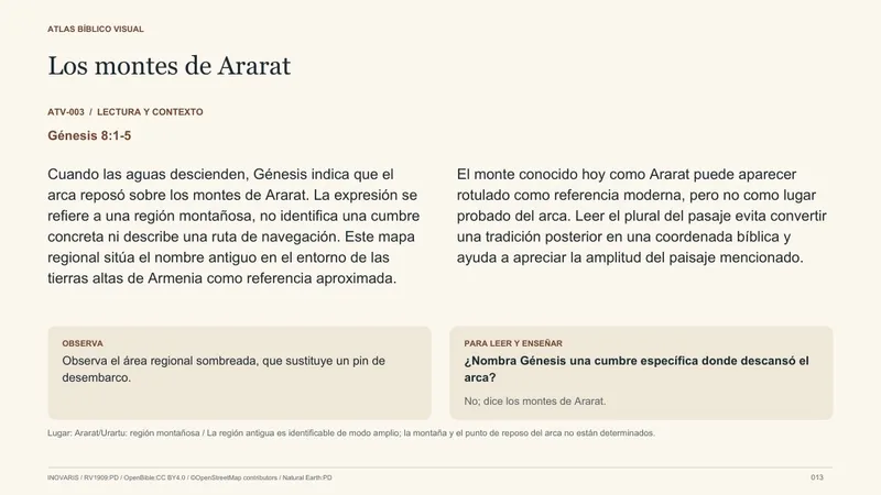 Los montes de Ararat: lectura y contexto